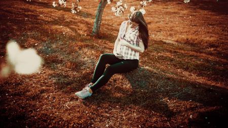 Pregnant Woman with Flower Tree