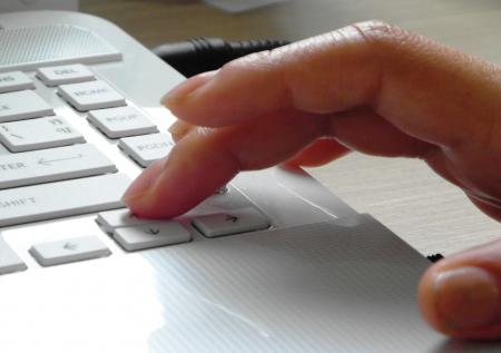 Pressing keys on a keyboard