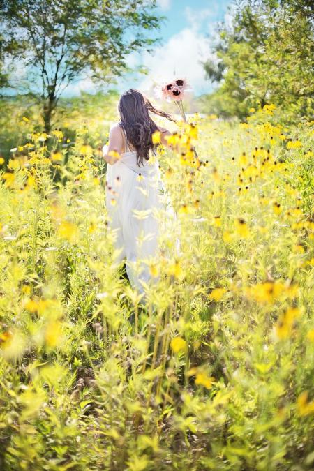 Pretty Woman in the Field