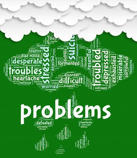 Problems Word Shows Stumbling Block And Complication