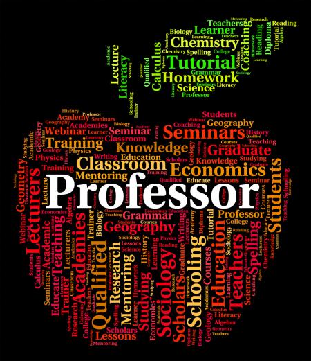 Professor Word Represents Lecturers Teacher And Professors