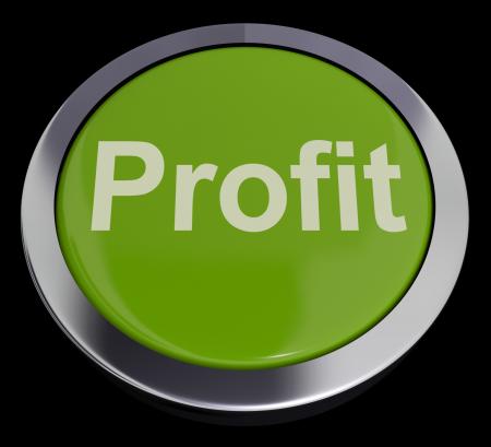 Profit Computer Button In Green Showing Earnings And Investment