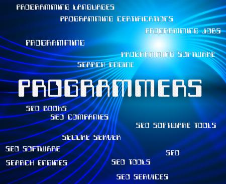 Programmers Word Shows Programming Job And Software