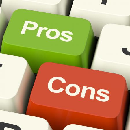 Pros Cons Computer Keys Showing Plus And Minus Alternatives Analysis A