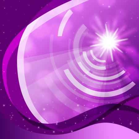 Purple Curvy Background Shows Sun And Data Waves