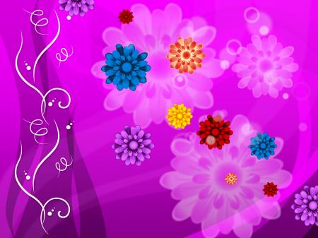 Purple Floral Background Means Colorful Flowers And Petals