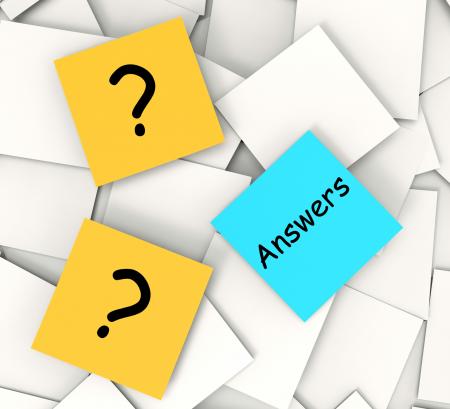 Questions Answers Post-It Notes Show Questioning And Explanations