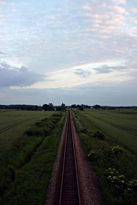 Rail road at evening