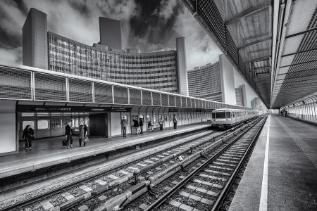 Railroad Station in City