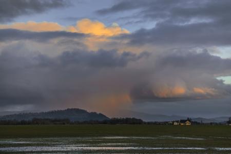 Rain Clouds over Willamette Valley Farm, Oregon