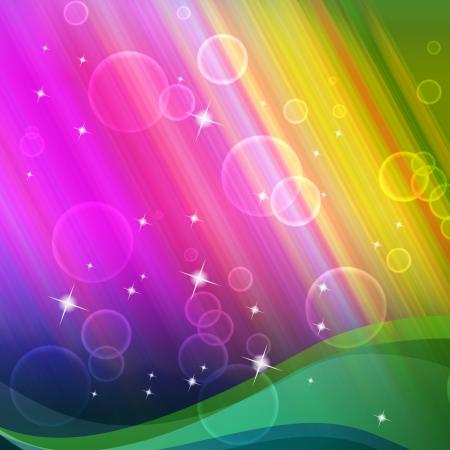 Rainbow Bubbles Background Shows Circles And Ripples