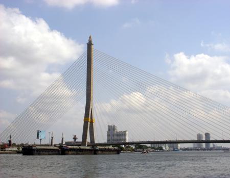 Rama VIII Bridge and Chao Phraya River