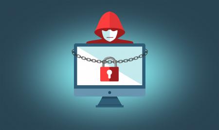 Ransomware Concept with Hooded Hacker - On-Line Security