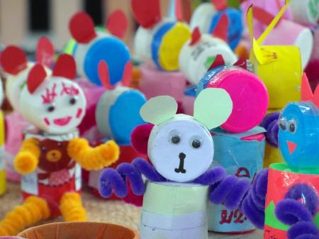 Recycled Bottle Tops Craft Dolls