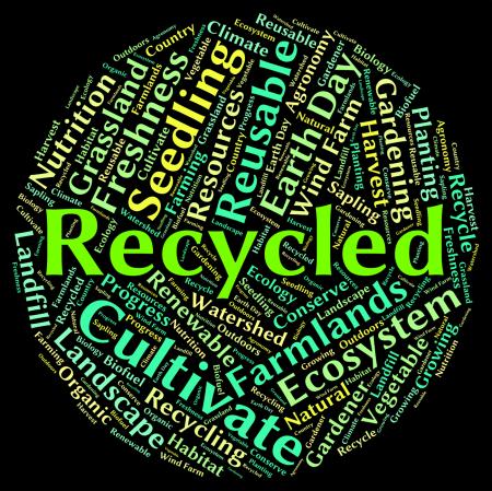 Recycled Word Shows Earth Friendly And Environmentally