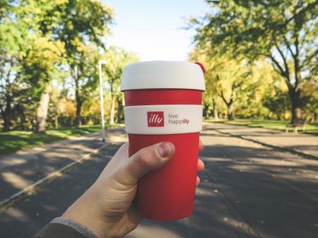 Red and White Plastic Tumbler