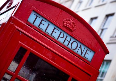 Red and White Telephone Booth