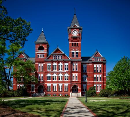 Red Building With Clock Tower