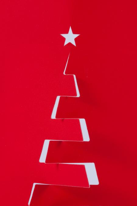 Red Christmas Tree Illustration