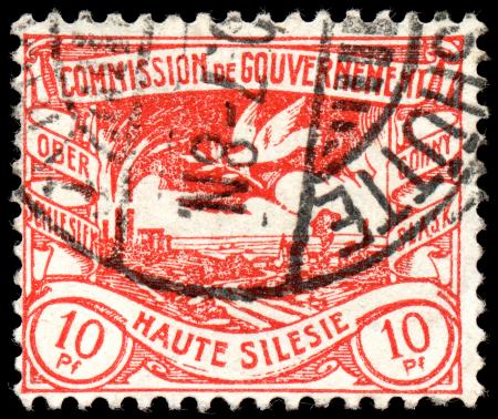 Red Coal Mine and Pigeon Stamp