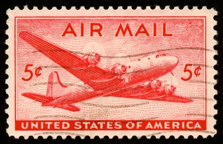 Red DC4 Skymaster Stamp