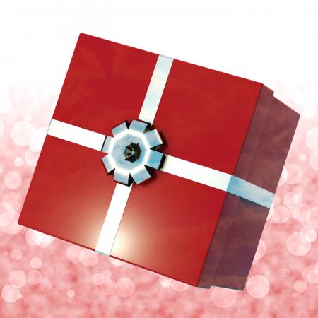 Red Giftbox With Bokeh Background For Girls Birthday