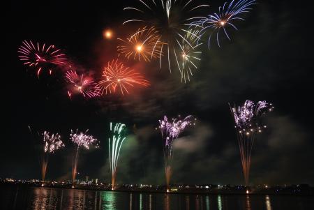 Red Green and Blue Fireworks during Nighttime