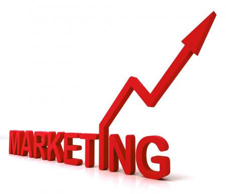 Red Marketing Word Means Promotion Sales And Advertising