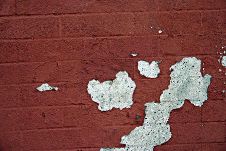 Red peeled paint