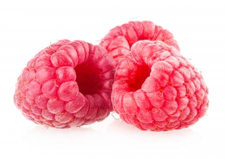 Red ripe raspberries