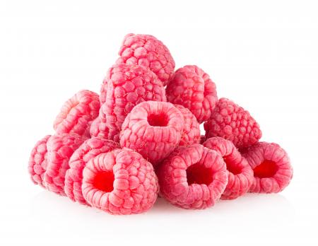 Red ripe raspberries