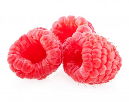 Red ripe raspberries