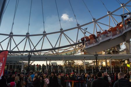 Red White Roller Coaster Under White Cloud and Blue Sky during Daytime