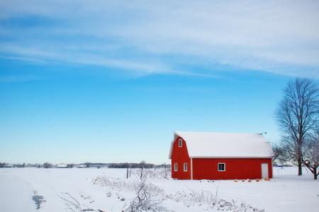 Red Winter Barn