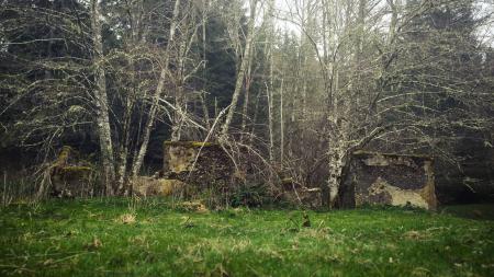 Remains of a school in the Melmont Ghost Town