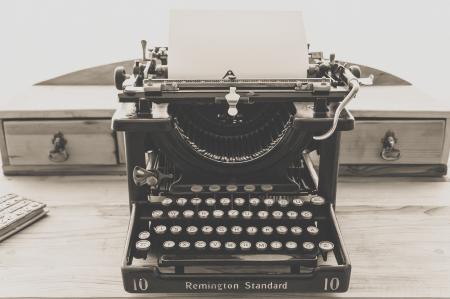 Remington Standard Typewriter in Greyscale Photography