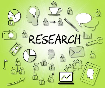 Research Icons Indicates Gathering Data And Analyse
