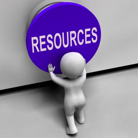 Resources Button Means Funds Capital Or Staff