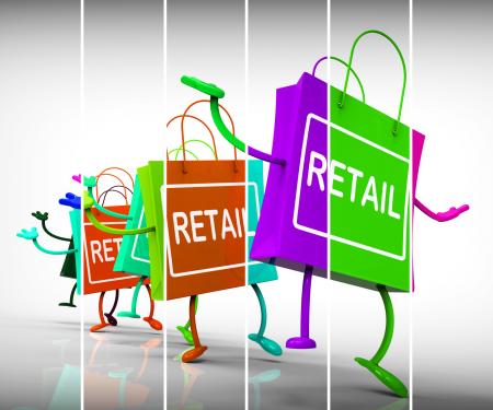 Retail Shopping Bags Show Commercial Sales and Commerce