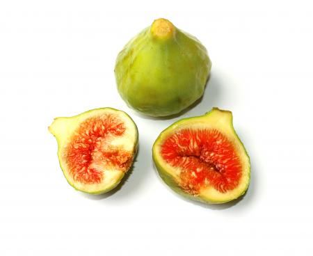 Ripe figs on a white background
