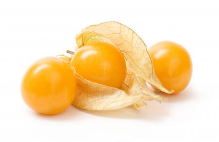 Ripe physalis isolated on white