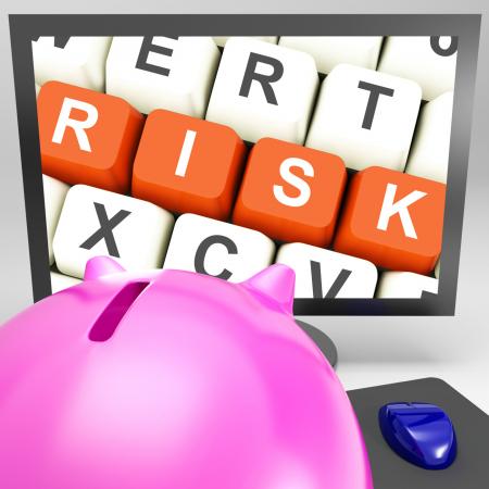 Risk Keys On Monitor Showing Investment Risks