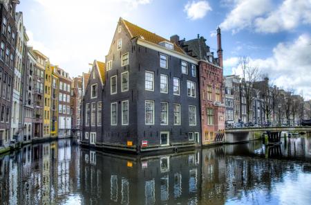 River Beside Houses