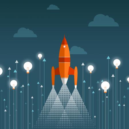 Rocket Taking Off - Start-up Concept