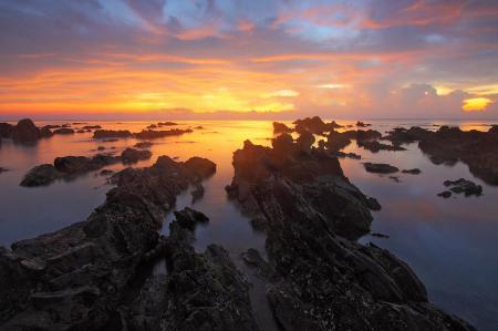 Rocks Near the Body of Water Landscape Photography