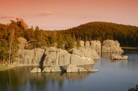 Rocky Mountain Lake at Sunset