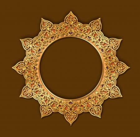 Round Golden Star Frame