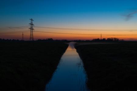 Running Stream at Sunset