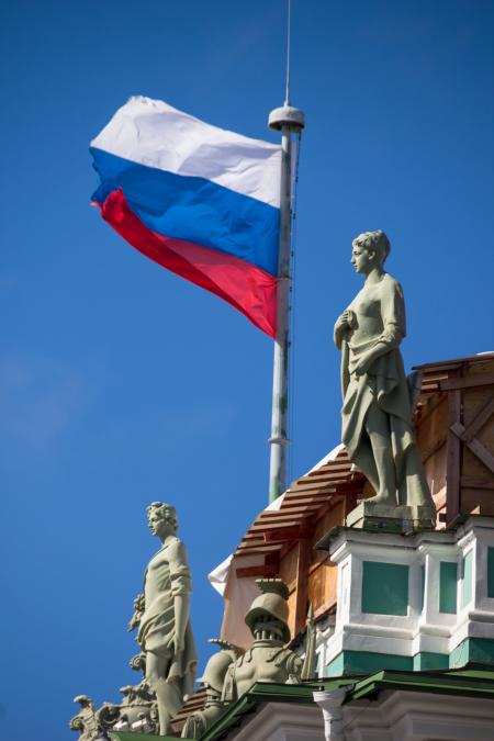 Russian Flag on Hermitage