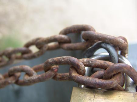 Rusted chain and lock